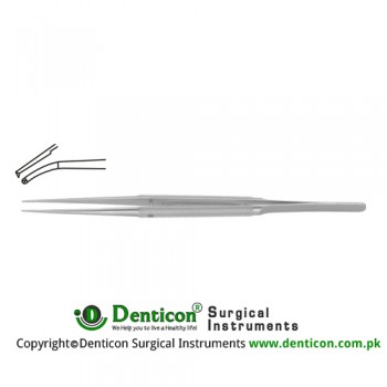 Diam-n-Dust™ Micro Dissecting Forcep Curved - 1 x 2 Teeth Stainless Steel, 18 cm - 7" Tip Size 6.0 x 0.7 mm